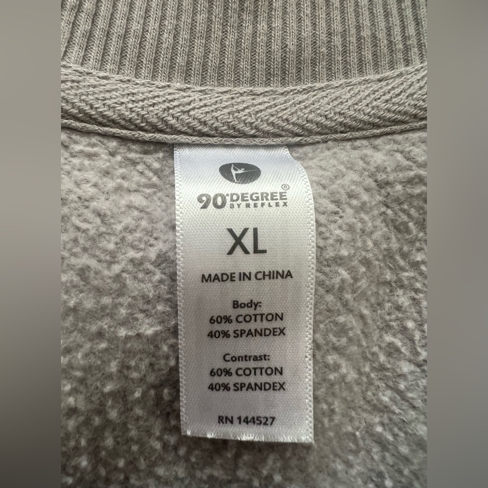 90 Degree by Reflex Crop Crewneck Sweatshirt Women’s Size XL Gray (0685) - Picture 4 of 8